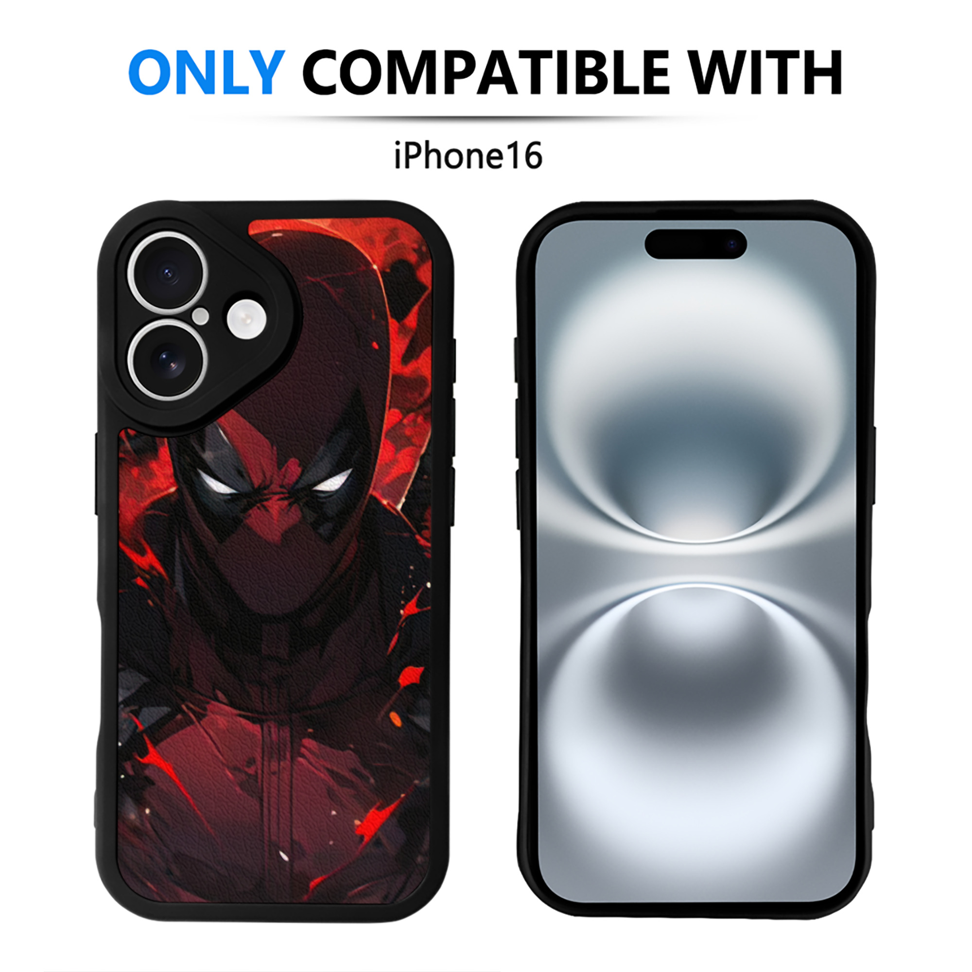 （画像用） Deadpool デッドプール 【iPhone 16シリーズ対応】シリコンスマホケース（レザー調） 材質：シリコン